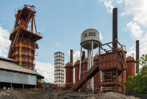 A north view of the Sloss Furnaces, Birmingham, Alabama